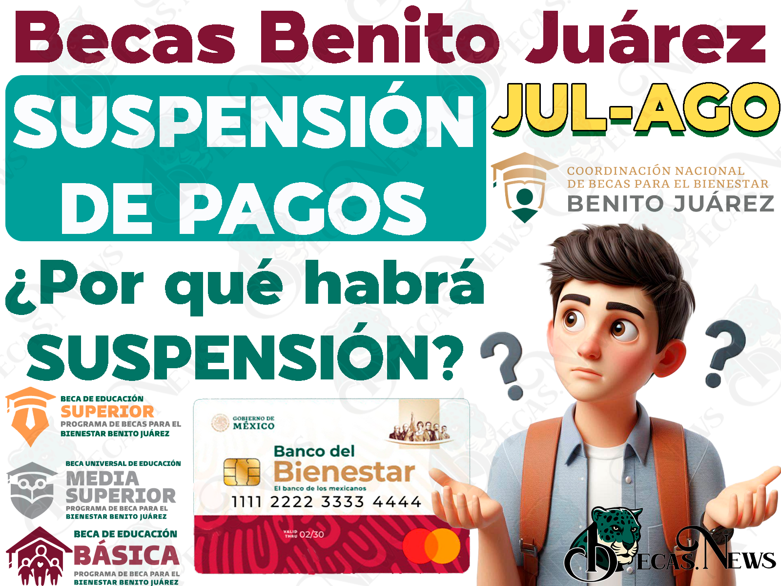 Coordinación de Becas anuncia SUSPENSIÓN de pagos para beneficiarios de las Becas Benito Juárez