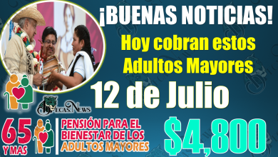 🥳🥳 PENSIÓN BIENESTAR: Estos son los Adultos Mayores que reciben PAGO de $4 mil 800 pesos el día de HOY miércoles 12 de JULIO 🚨🥳