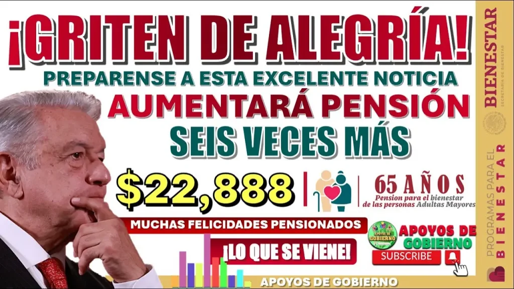 🥳🥳🤑 PENSIÓN BIENESTAR AUMENTARÁ SEIS VECES MÁS Y ESTO ES LO QUE DEBES SABER