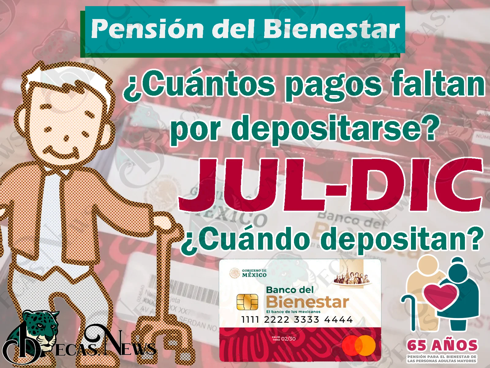 Pensiones del Bienestar que se cobrarán en lo que resta del año. ¿Cuántos apoyos recibirás?