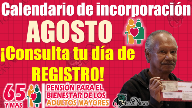 ¡¡ATENCIÓN, CALENDARIO DE REGISTRO DE AGOSTO!!|Pensión Bienestar