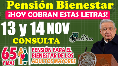 ¡ESTAS LETRAS COBRAN EL DÍA DE HOY 13 DE NOVIEMBRE! | Pensión Bienestar