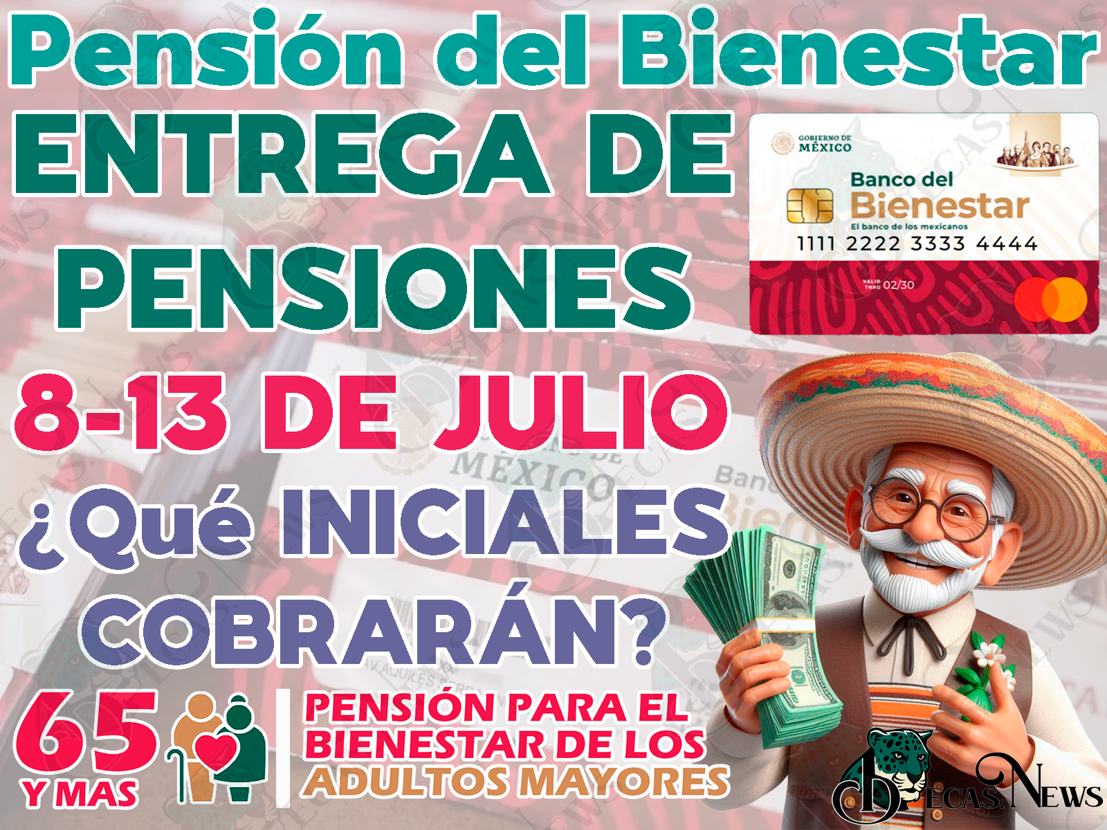 SEMANA 2 DE PAGOS para Pensionados el Bienestar. ¿Quiénes cobrarán su apoyo del 8 al 13 de Julio?