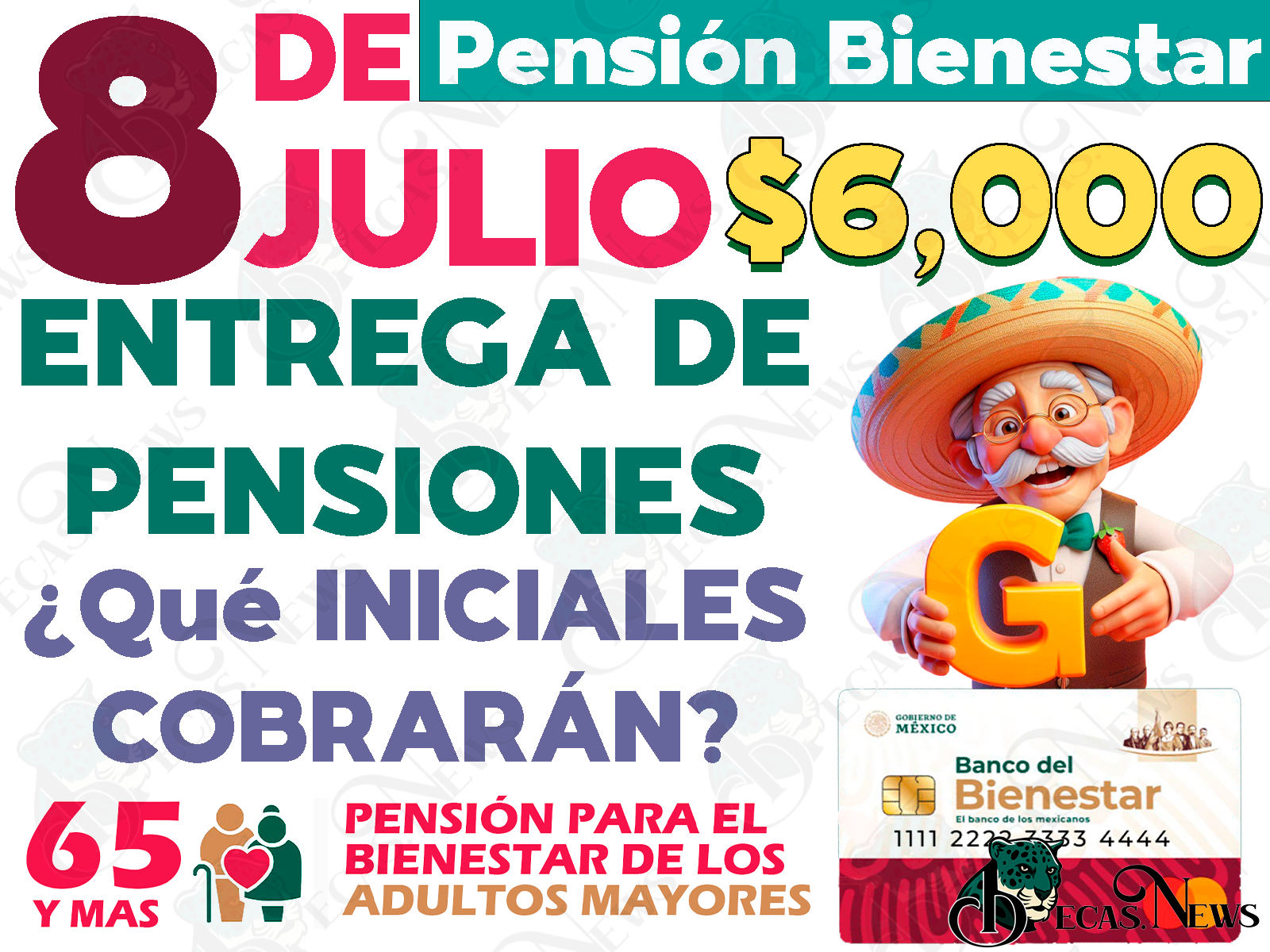 Estos son los Pensionados del Bienestar que cobrarán su apoyo monetario el LUNES 8 de Julio.