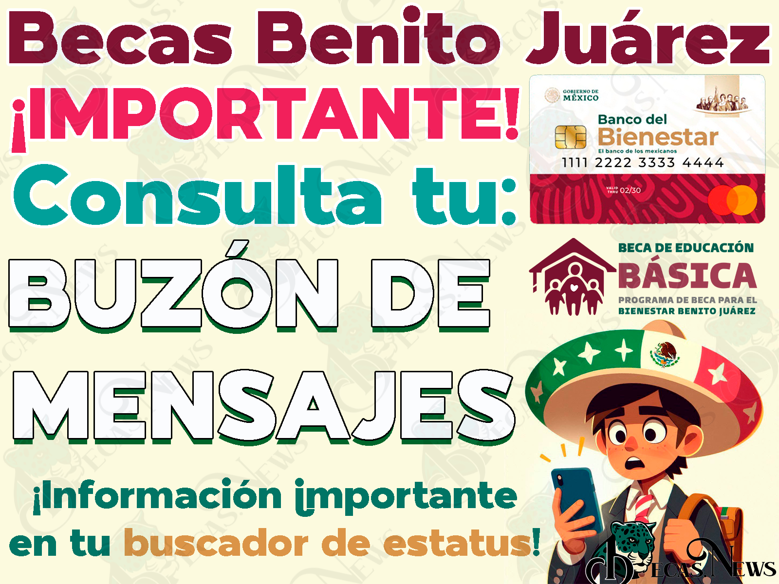 Coordinación de Becas comparte información IMPORTANTE a través del Buzón de Mensajes del Buscador de Estatus. ¡Consulta tu información!