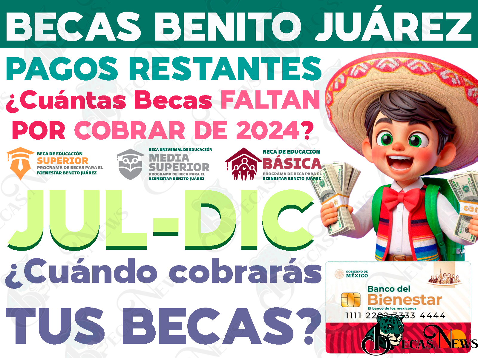 ¿Cuántos pagos quedan por recibir de las Becas para el Bienestar Benito Juárez? Entrega de apoyos 2024