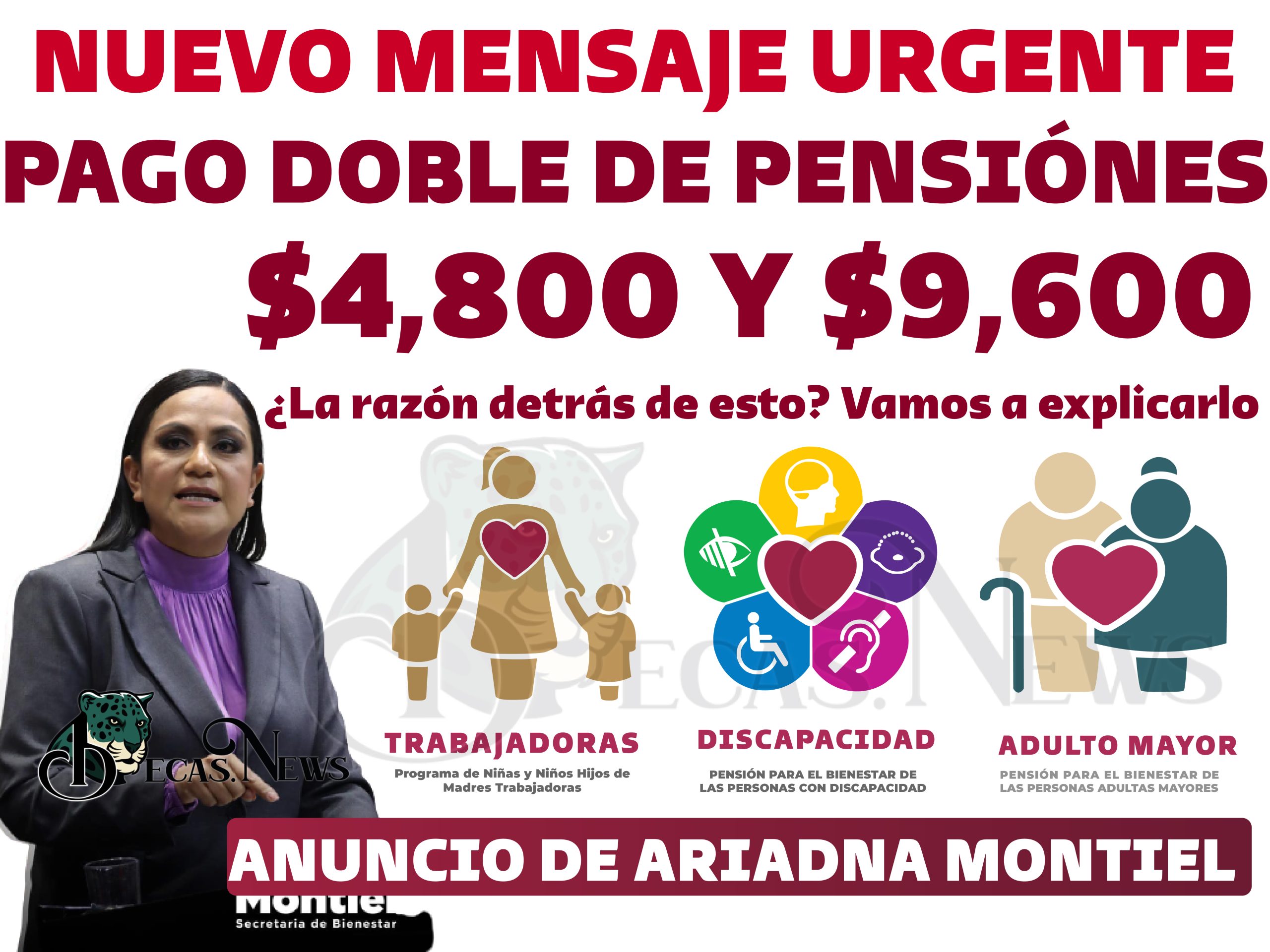 ¡NUEVO MENSAJE! ¿Quiénes recibirán el doble beneficio de 9,600 pesos?: Pensión Bienestar 2023