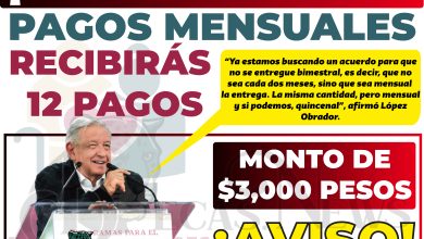 AMLO Dice que los pagos serán mensuales de $3,000 pesos o podrías ser hasta quincenales $1,500: Pensión Bienestar