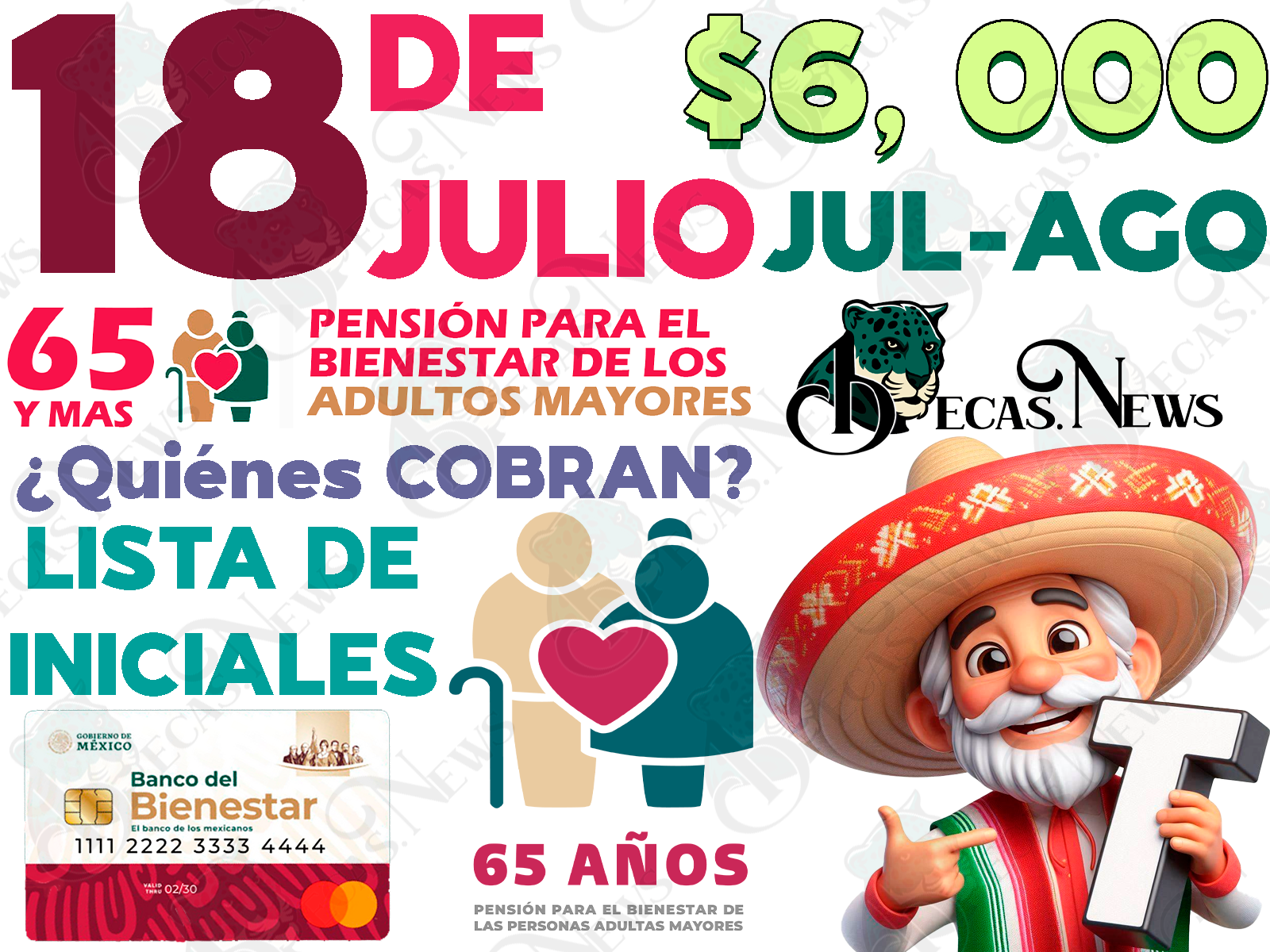 18 de JULIO. ¿Quiénes son las personas adultas mayores que cobrarán su Pensión del Bienestar el día de HOY?