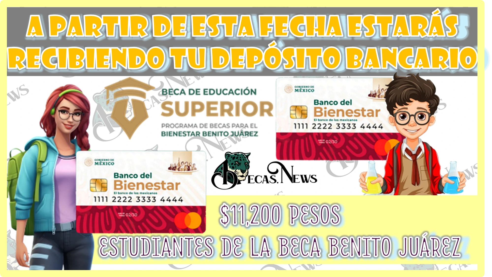 A PARTIR DE ESTA FECHA ESTARÁS RECIBIENDO TU DEPÓSITO BANCARIO DE $11,200 PESOS ESTUDIANTES BENEFICIARIOS DE LA BECA BENITO JUÁREZ 