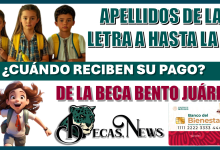 APELLIDOS DE LA LETRA A HASTA LA M | ¿CUÁNDO RECIBEN SU PAGO DE LA BECA BENITO JUÁREZ?