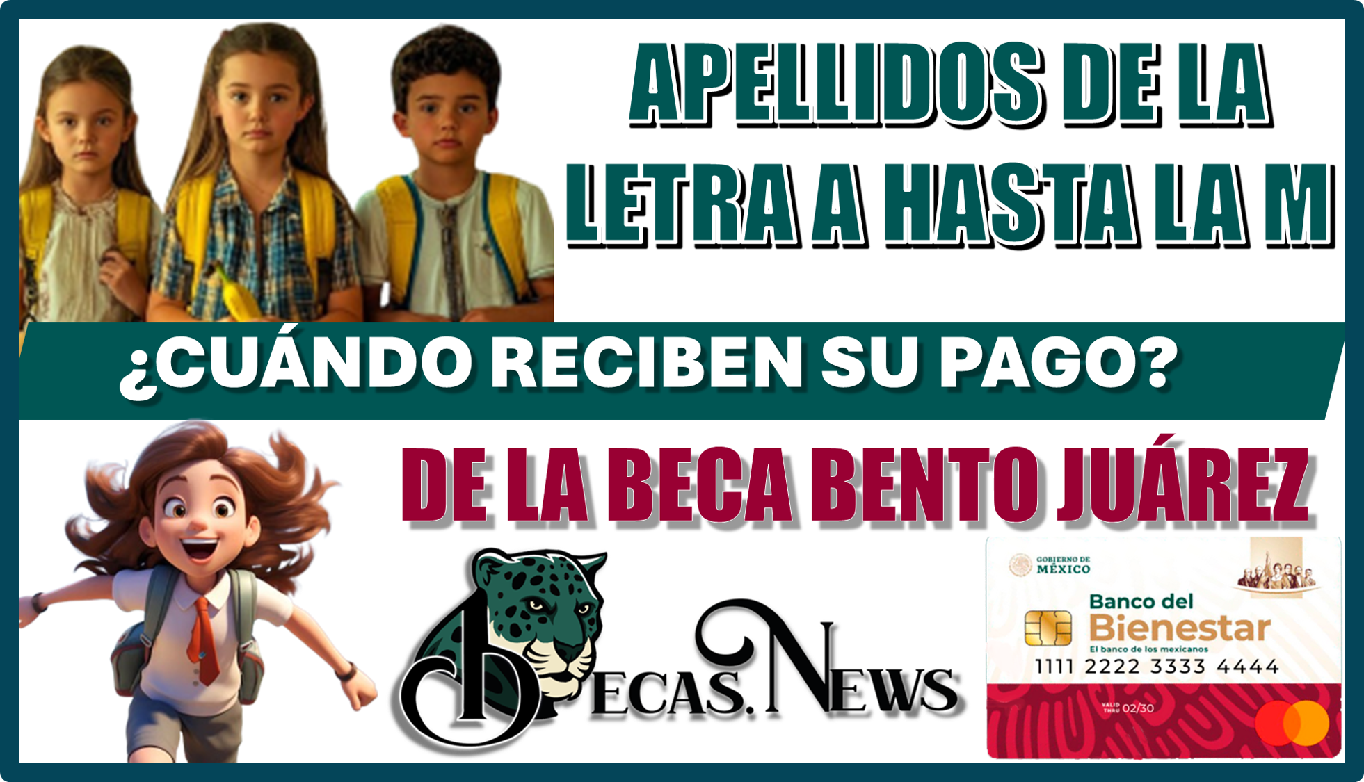 APELLIDOS DE LA LETRA A HASTA LA M | ¿CUÁNDO RECIBEN SU PAGO DE LA BECA BENITO JUÁREZ?