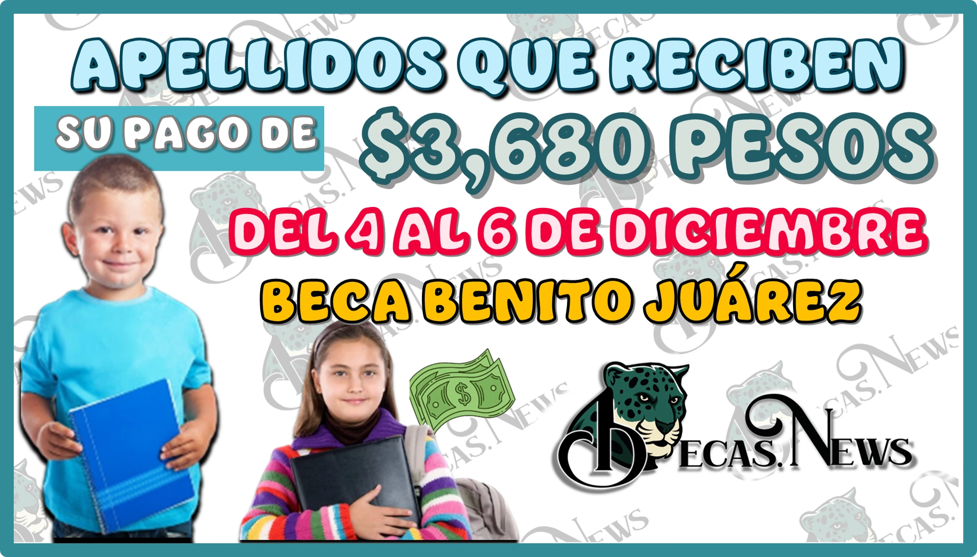 APELLIDOS QUE RECIBEN SU PAGO DE $3,680 PESOS DEL 4 AL 6 DE DICIEMBRE | BECA BENITO JUÁREZ 