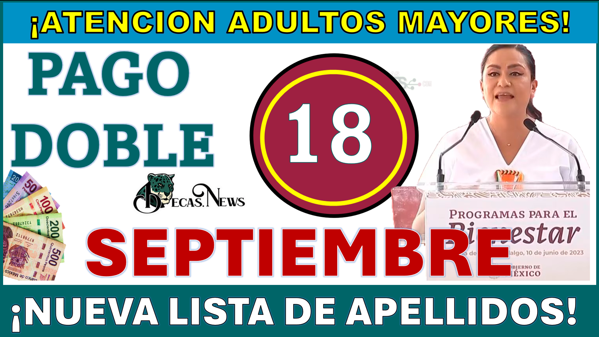 ATENCION Adultos Mayores, Ariadna Montiel Reyes confirma deposito desde la Secretaria del Bienestar, para los beneficiarios de la Pensión Bienestar el 18 de septiembre ¡Tu DEPÓSITO está en camino!