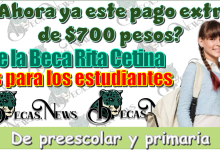 ¿Ahora ya este pago extra de $700 pesos de la Beca Rita Cetina, es para los estudiantes de preescolar y primaria? 