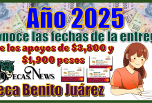 Año 2025 | Conoce las fechas de la entrega de los apoyos de $3,800 y $1,900 pesos de la Beca Benito Juárez 