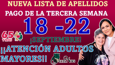Ariadna Montiel Reyes ¡¡Atención Adultos Mayores!! Recibe tu pago de la Tercera Semana de las fechas del  18 al 22 de septiembre | Nueva lista de beneficiarios que recibirán su depósito 