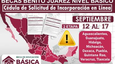 Atención Alumnas y Alumnos ¡estos son los estados que podrán solicitar la Beca Benito Juárez del 12 al 17 de septiembre!