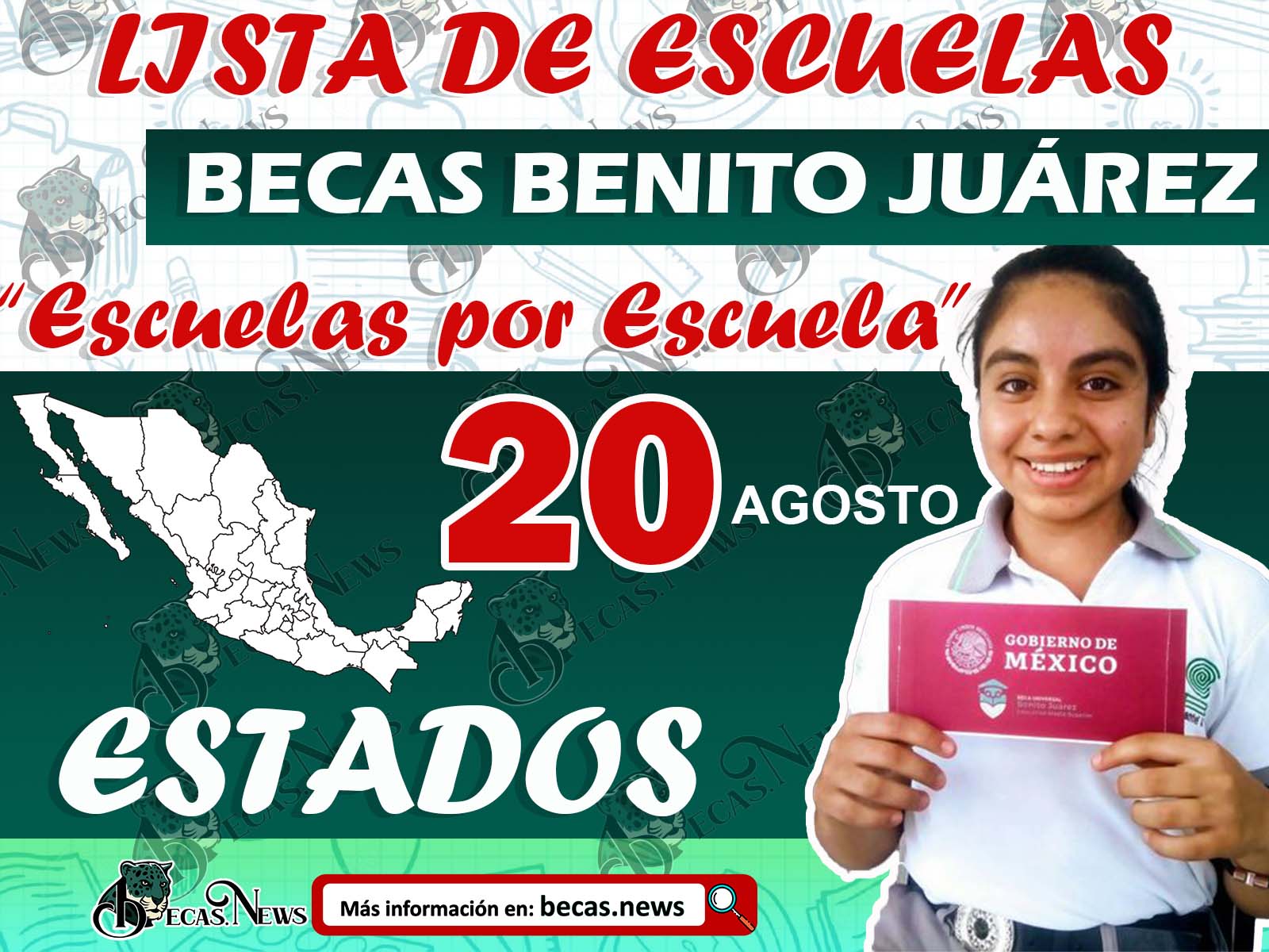 Atención Alumnos beneficiarios de las Becas Benito Juárez ¡Tienes hasta el 20 de agosto para ir por tu Tarjeta Bienestar