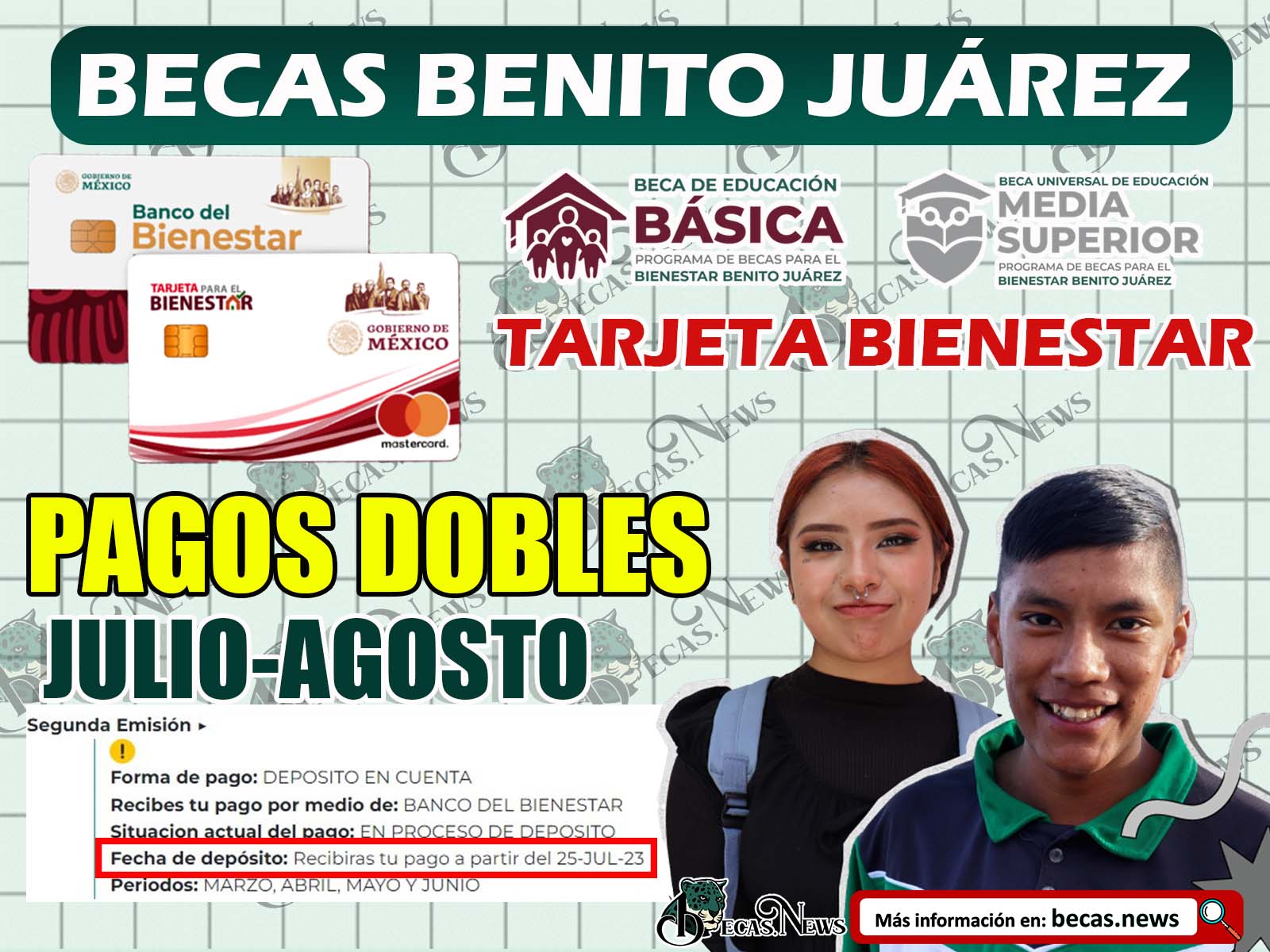 Atención ¡A estos alumnos les otorgan Pagos Dobles en JULIO y AGOSTO! Becas Benito Juárez