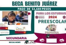 BECA BENITO JUÁREZ | Pago de $3,680 pesos para los estudiantes de preescolar, primaria y secundaria