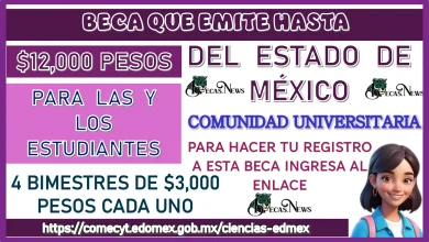 BECA QUE EMITE HASTA $12,000 PESOS PARA LAS Y LOS ESTUDIANTES DEL ESTADO DE MÉXICO 