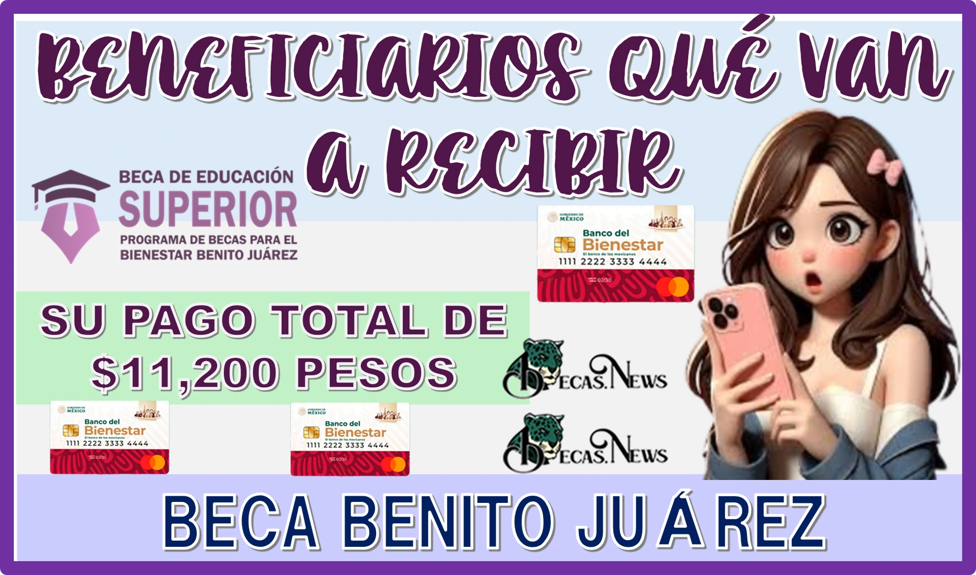 BENEFICIARIOS QUÉ VAN A RECIBIR SU PAGO TOTAL DE $11,200 PESOS DE LA BECA BENITO JUÁREZ...¿LO RECIBEN EN DICIEMBRE?