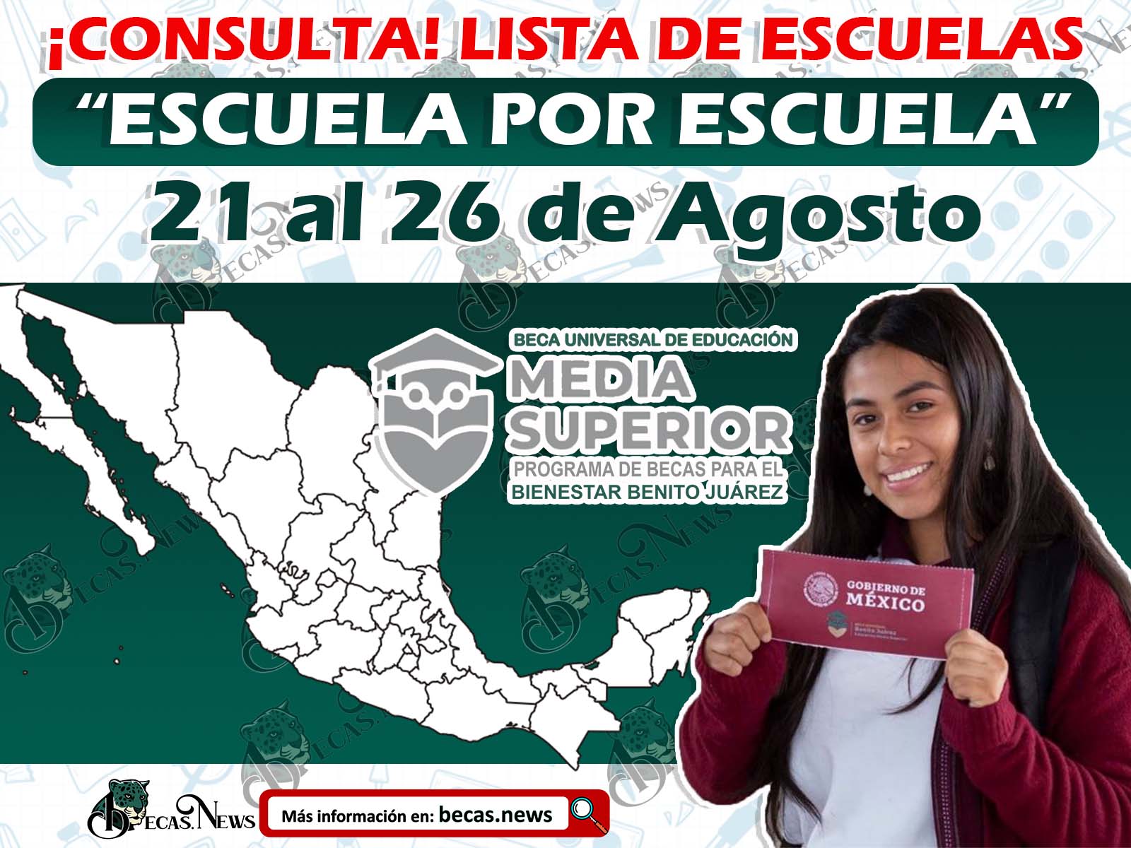 Becas Benito Juárez 2023; Esta es la Lista de Escuelas que otorgaran la Tarjeta Bienestar del 21 al 26 de agosto