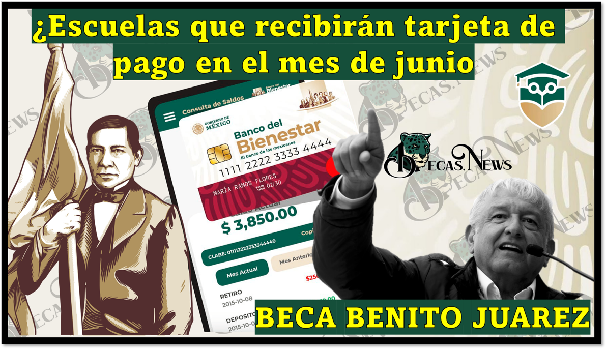 Becas Benito Juarez: Escuelas que recibirán tarjeta de pago en el mes de junio