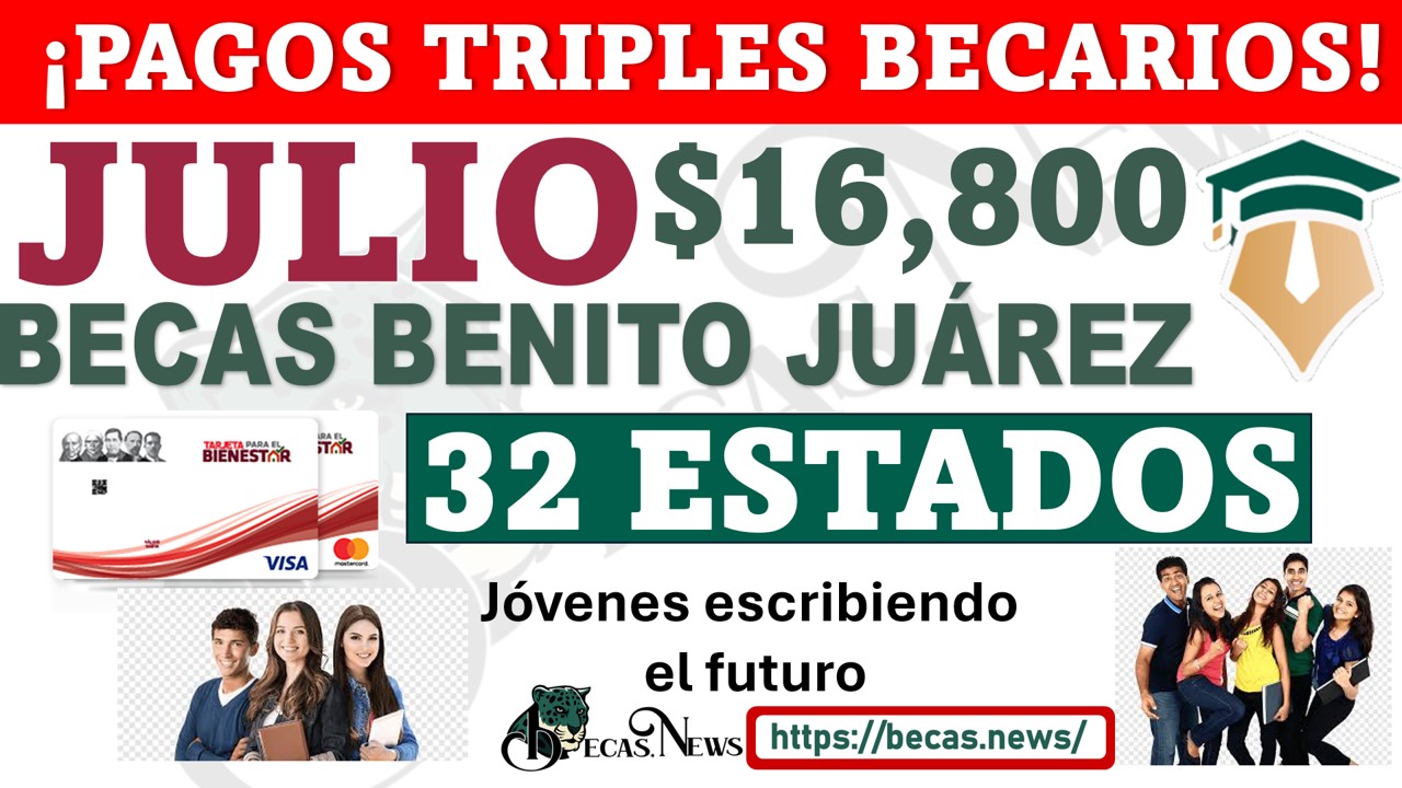 Becas Benito Juárez, algunos alumnos recibirán su beca de los meses junio y julio recibirán una cantidad de $16.800 pesos
