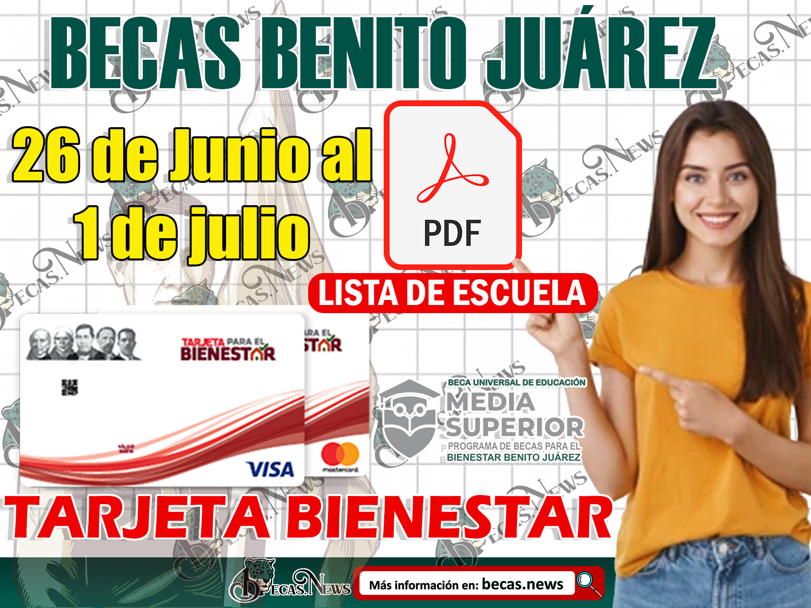 Becas Benito Juárez ¡Consulta la Lista de Escuelas donde otorgaran las Tarjetas Bienestar! Fecha de Entrega del 26 hasta el 30 de junio