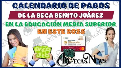 CALENDARIO DE PAGOS DE LA BECA BENITO JUÁREZ EN LA EDUCACIÓN MEDIA SUPERIOR DE ESTE 2025 