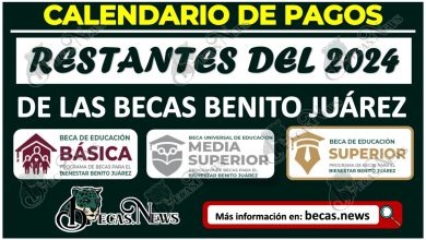 Calendario de pagos restantes de las Becas Benito Juárez 2024