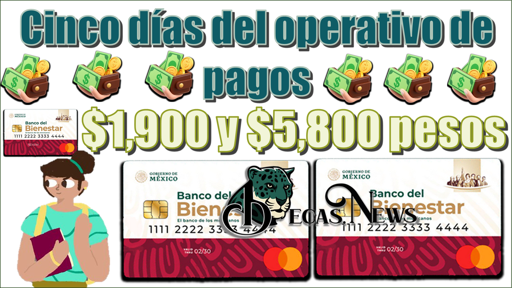 Cinco días del operativo de los pagos | $1,900 y $5,800 pesos