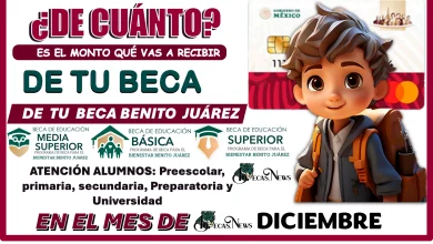 ¿DE CUÁNTO ES EL MONTO QUÉ VAS A RECIBIR DE TU BECA BENITO JUÁREZ EN EL MES DE DICIEMBRE?