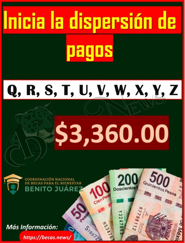 DA INICIO DISPERSIÓN DE PAGOS POR $3,360 PARA BENEFICIARIOS: BECA BENITO JUÁREZ 2022