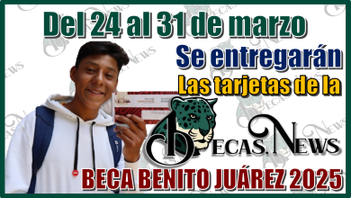 Del 24 al 31 de marzo se entregarán las tarjetas de la Beca Benito Juárez 2025 