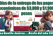 Días de la entrega de los apoyos económicos de $3,800 y $1,900 pesos de la Beca Benito Juárez...Resto del año 2025 
