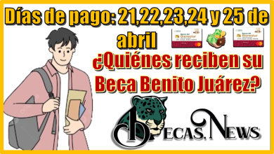 Días de pago: 21, 22, 23, 24 Y 25 de abril…¿Quiénes reciben su Beca Benito Juárez?