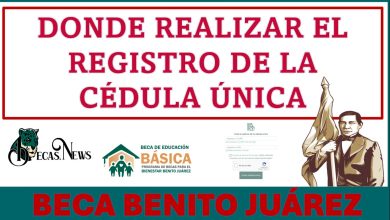 Donde realizar el registro de la Cédula Única de la Beca Benito Juárez