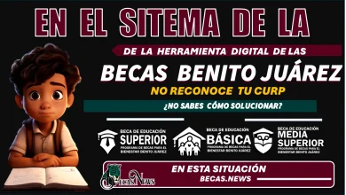 ¿EN EL SISTEMA DE LA HERRAMIENTA DIGITAL DE LAS BECAS BENITO JUÁREZ NO RECONOCE TU CURP?, ¿NO SABES COMO SOLUCIONAR ESTA SITUACIÓN?