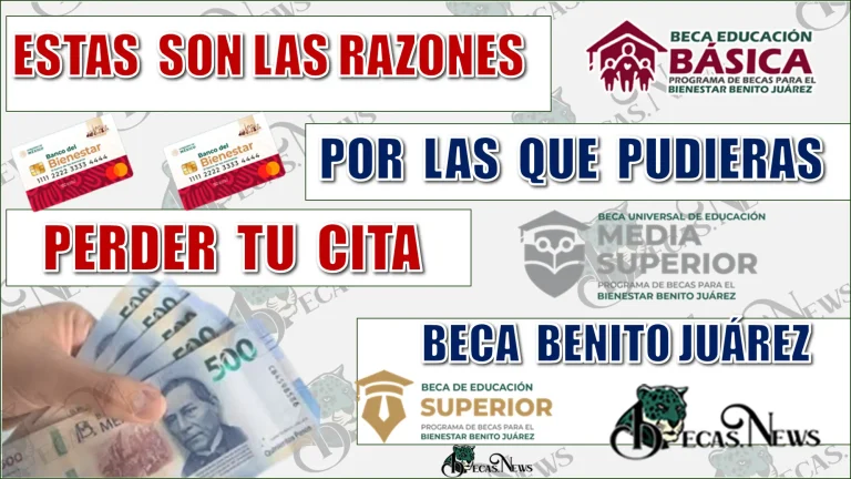 ESTAS SON LAS RAZONES POR LAS QUE PUDIERAS PERDER TU CITA | BECA BENITO JUÁREZ