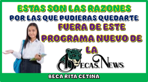 ESTAS SON LAS RAZONES POR LAS QUE PUDIERAS QUEDARTE FUERA DE ESTE PROGRAMA NUEVO DE LA BECA RITA CETINA 