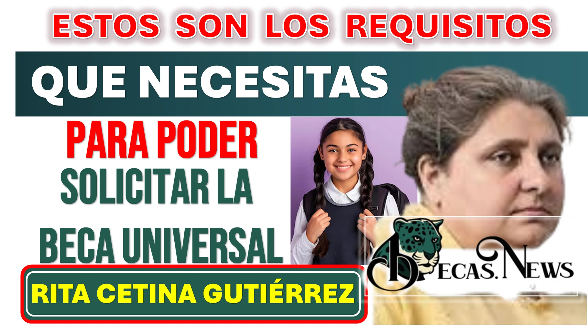 ESTOS SON LOS REQUISITOS QUE NECESITAS PARA PODER SOLICITAR LA BECA UNIVERSAL RITA CETINA GUTIÉRREZ