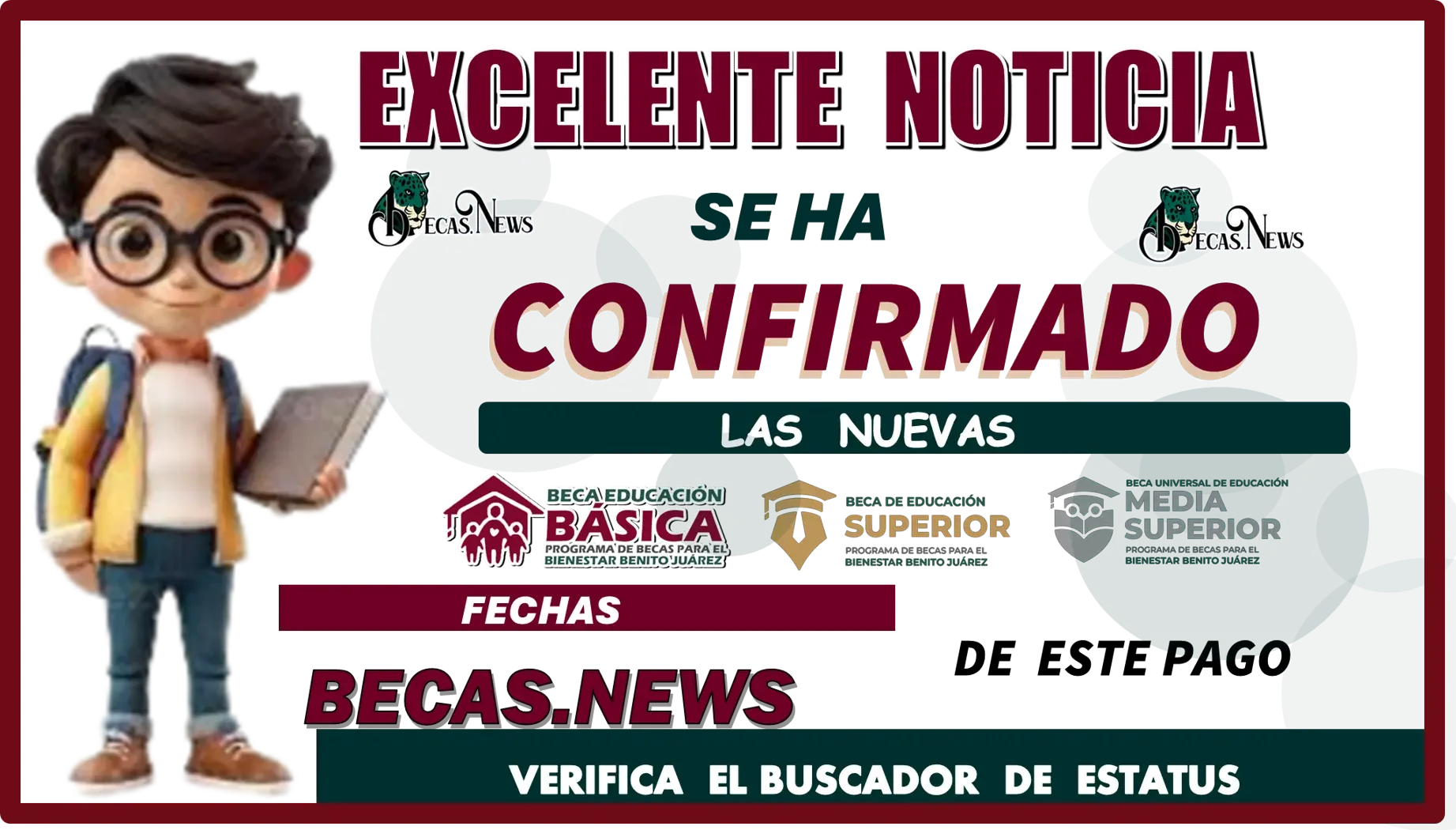 EXCELENTE NOTICIA SE HAN CONFIRMADO LAS NUEVAS FECHAS DE ESTE PAGO...VERIFICA EL BUSCADOR DE ESTATUS