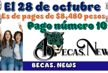 El 28 de octubre de pagos de $8,480 pesos | Pago número 10 