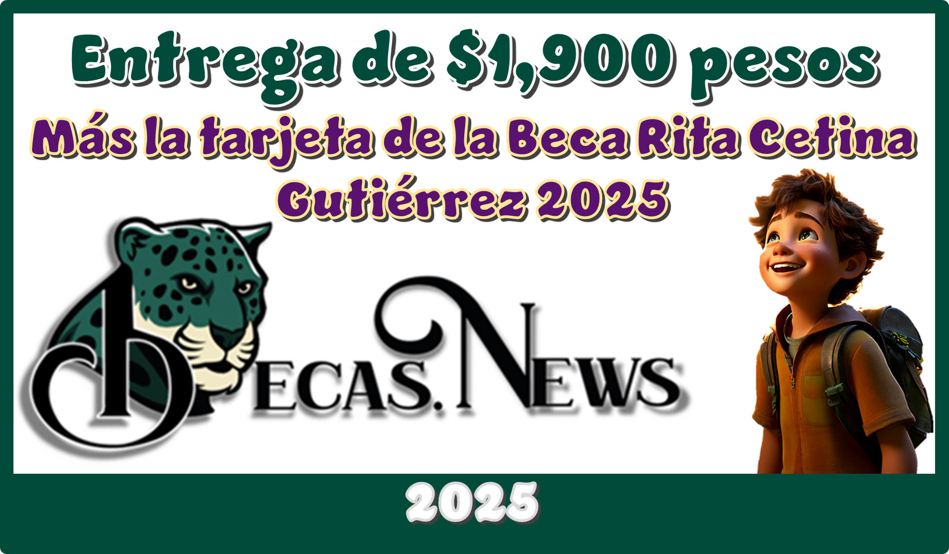 Entrega de $1,900 pesos más la tarjeta de la Beca Rita Cetina Gutiérrez 2025 