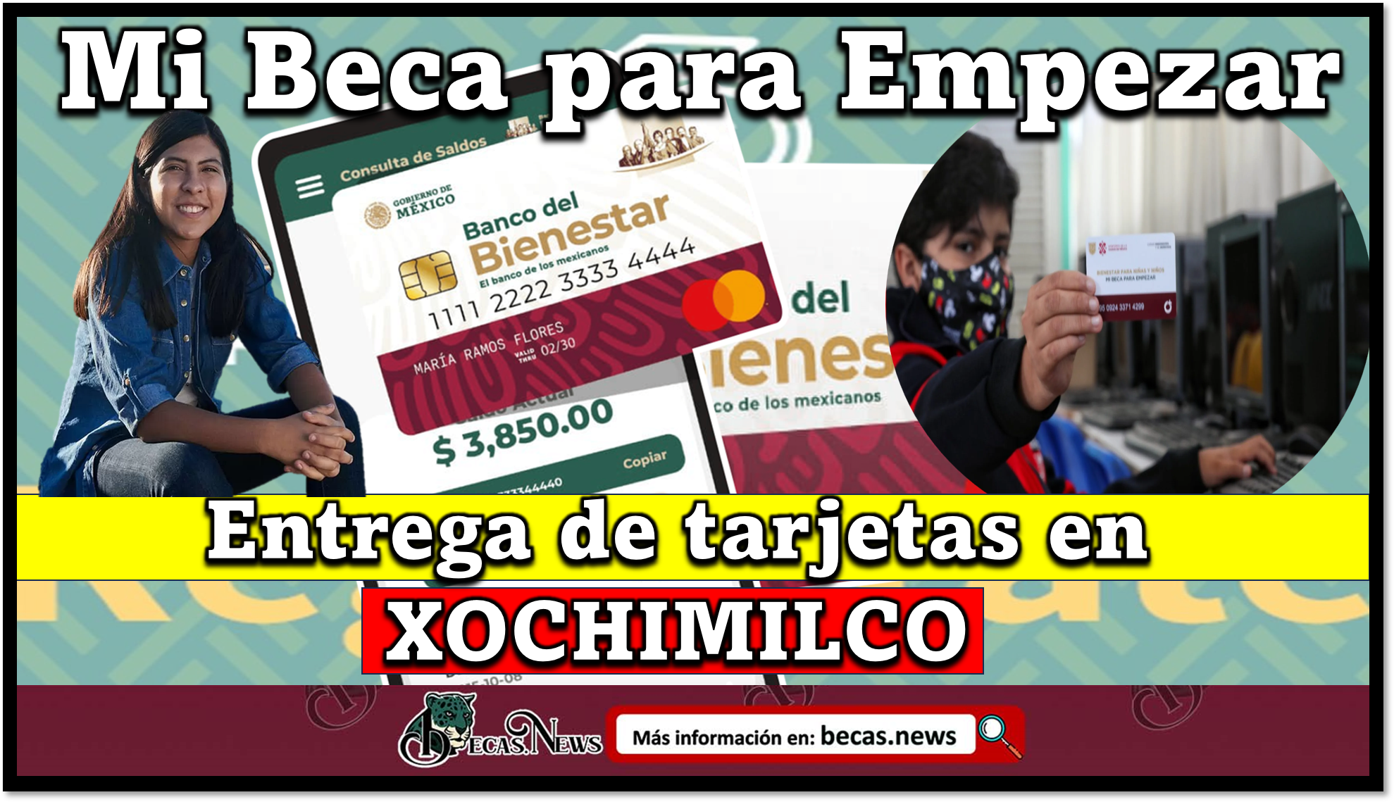 Entrega de tarjetas en Xochimilco