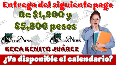 Entrega del siguiente pago de $1,900 y $5,800 pesos de la Beca Benito Juárez…¿Ya disponible el calendario?