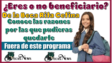 ¿Eres o no beneficiario de la Beca Rita Cetina?...Conoce las razones por las que pudieras quedarte fuera de este programa 